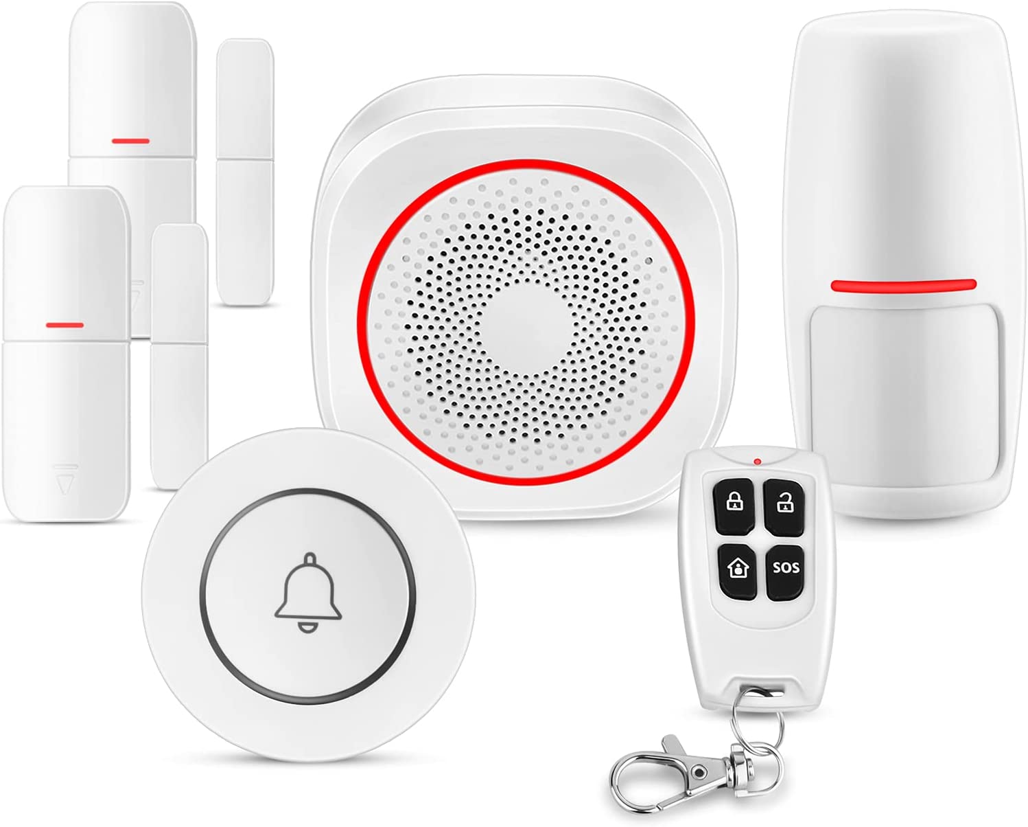 H3 1PCS Smart Alarm Gateway +1PCS Remote controller +1PCSDoor detector +1PCS PIR detector