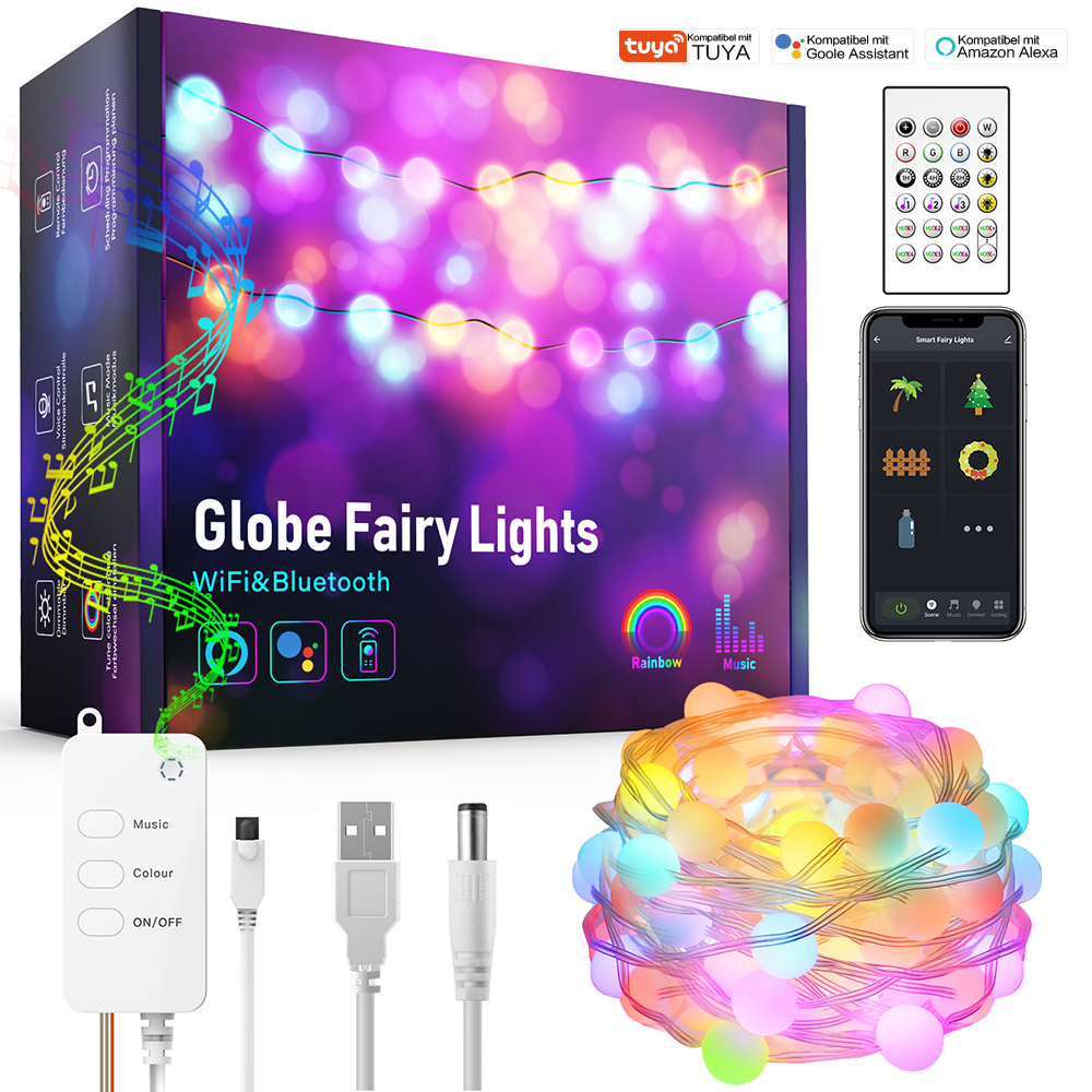 Tuya 10M LED String Licht Kupfer Draht Fee Licht Girlande RGB USB WIFI Bluetooth Fernbedienung Smart Home Weihnachten decor RSH-WL039
