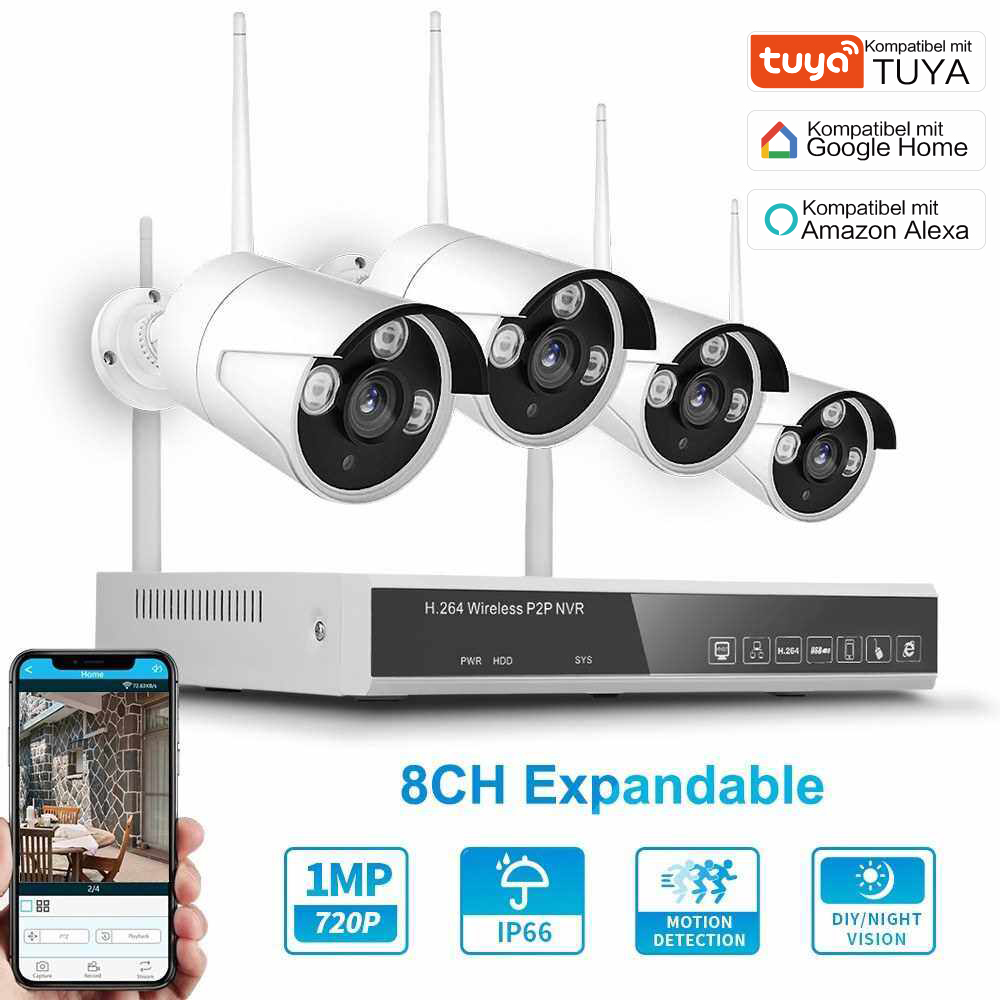 HD NVR KIT WLAN Überwachungskamera Outdoor Set  K8204W