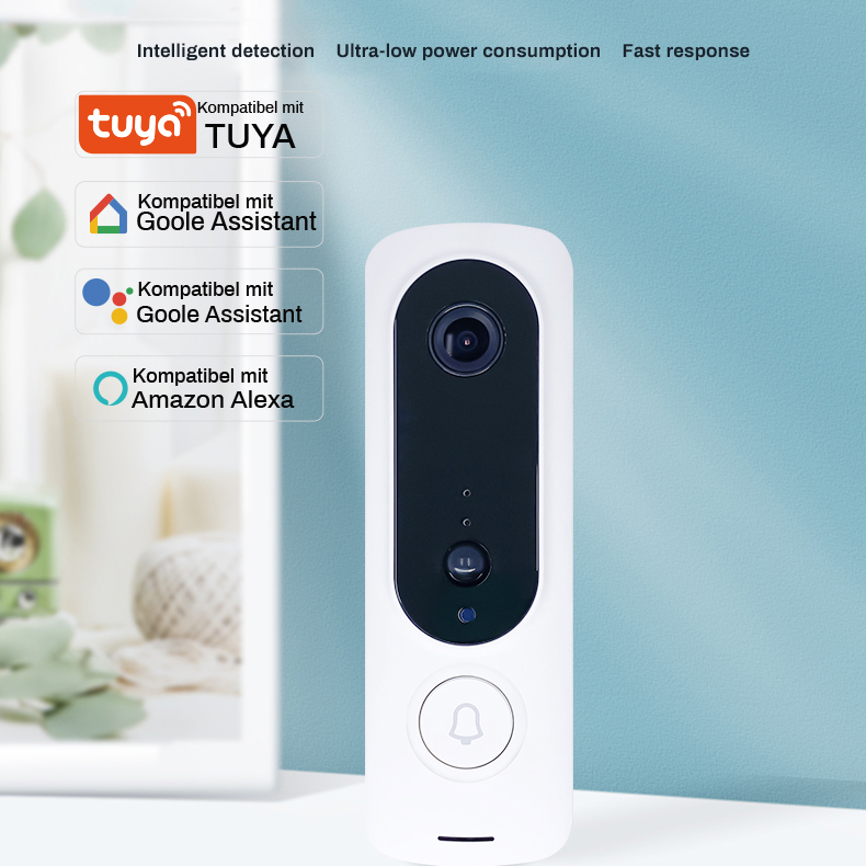 Graffiti doorbell 720P wireless WIFI can only visual intercom doorbell tuya electronic cat-eye without hole punching door mirror FSL-IOT-L002 720P