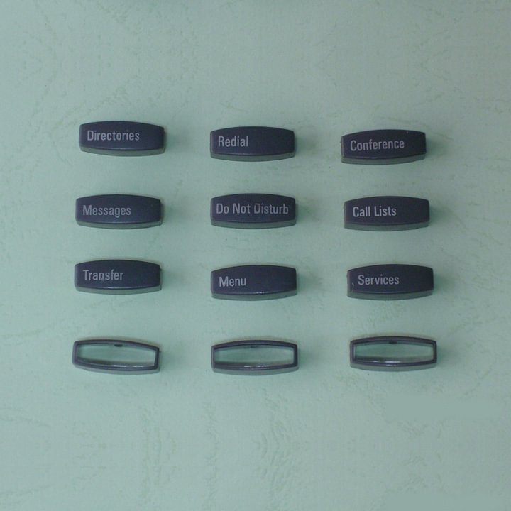 Polycom 500 series removable button set (9 printed btns, 3 clear)